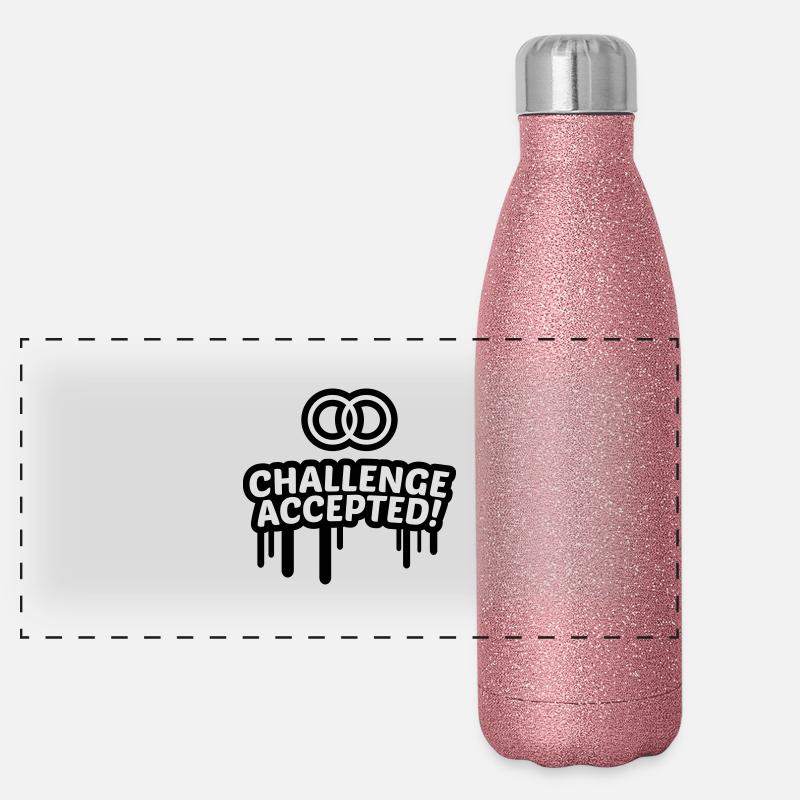 Mariage défi accepté 2C Gourde isotherme panoramique pailletée 500 ml