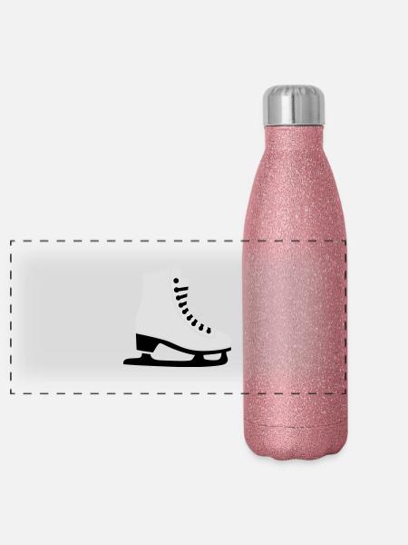 Skate - Panoramic Glitter Thermal Bottle 500 ml - pink glitter - Front