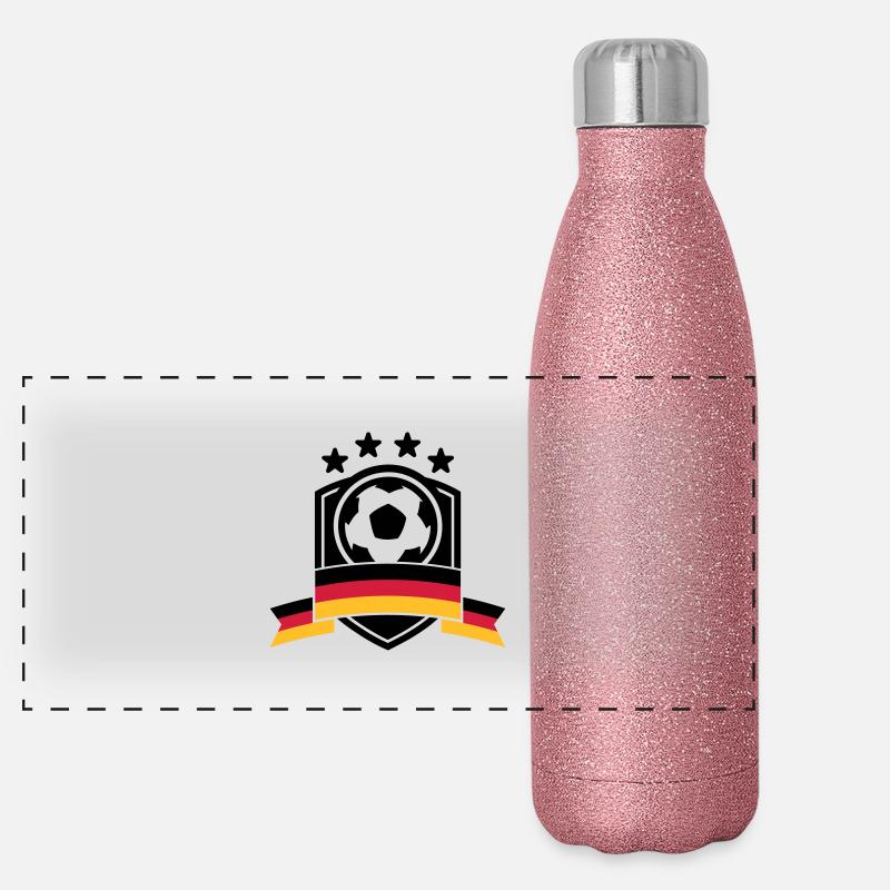 Deutschland Fußball Wappen 05 Panorama Glitzer Isolierflasche 500 ml