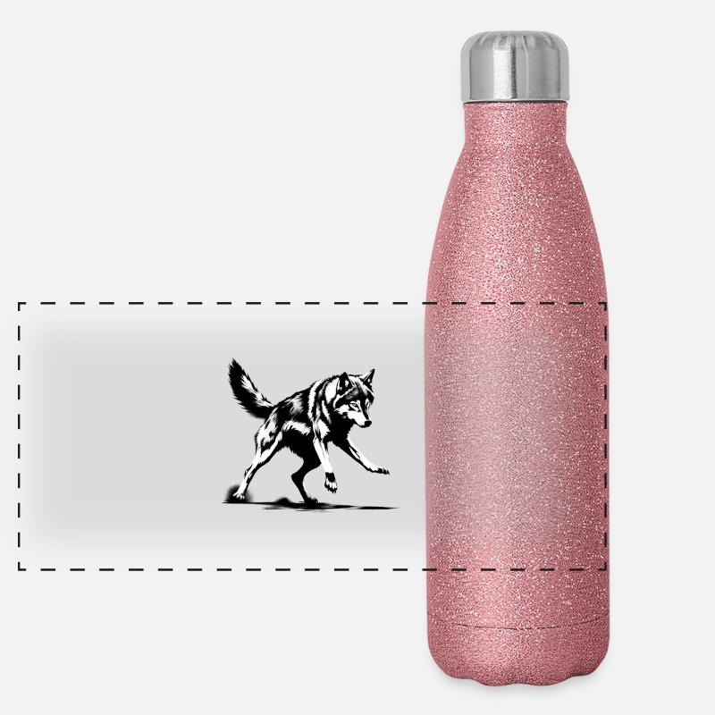 Wild Wolf Panoramic Glitter Thermal Bottle 500 ml