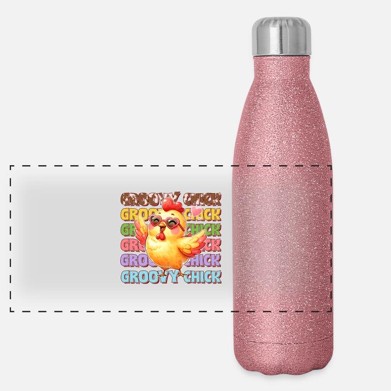 Pâques Pâques Lapin Veille de Pâques Dimanche de Pâques Oeuf de Pâques Printemps Gourde isotherme panoramique pailletée 500 ml