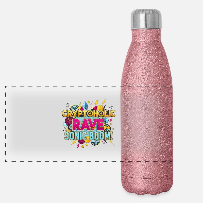 Crypto Trader Techno Art Gourde isotherme panoramique pailletée 500 ml
