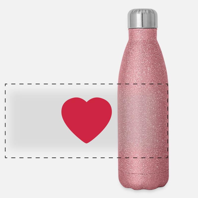 Heart Round Gourde isotherme panoramique pailletée 500 ml