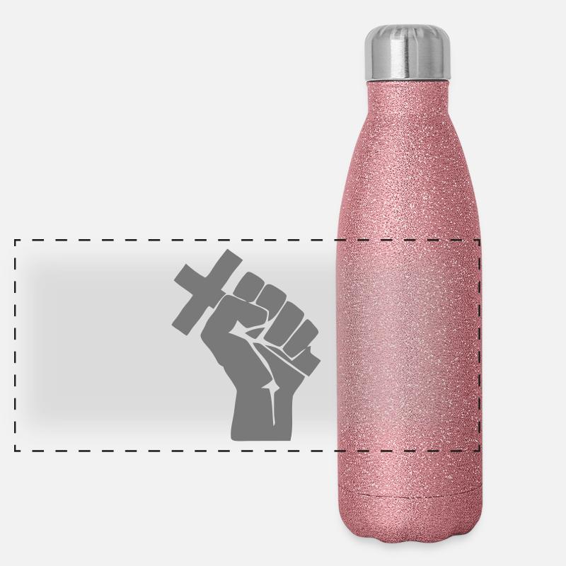 Jesus Glaube und Religion Panorama Glitzer Isolierflasche 500 ml