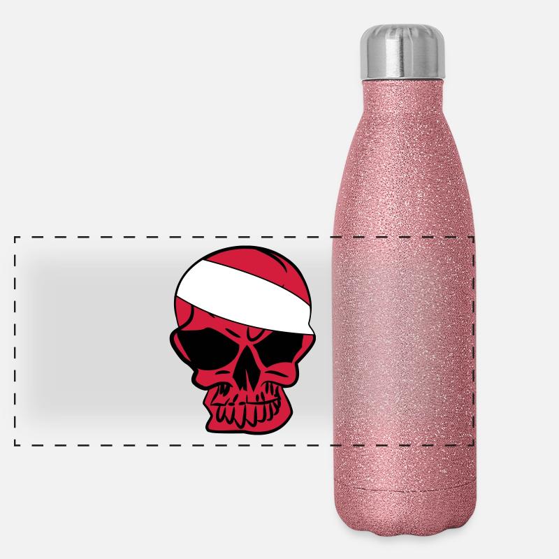anarchie Anarcho Skull Anarchy Gourde isotherme panoramique pailletée 500 ml