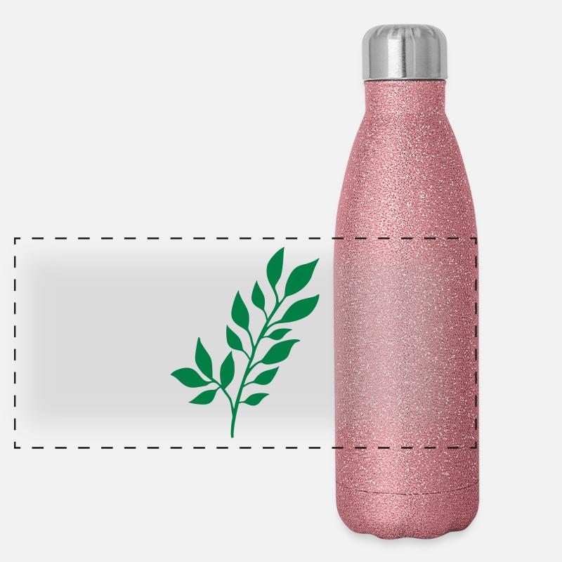 branche d'arbre avec des feuilles Gourde isotherme panoramique pailletée 500 ml