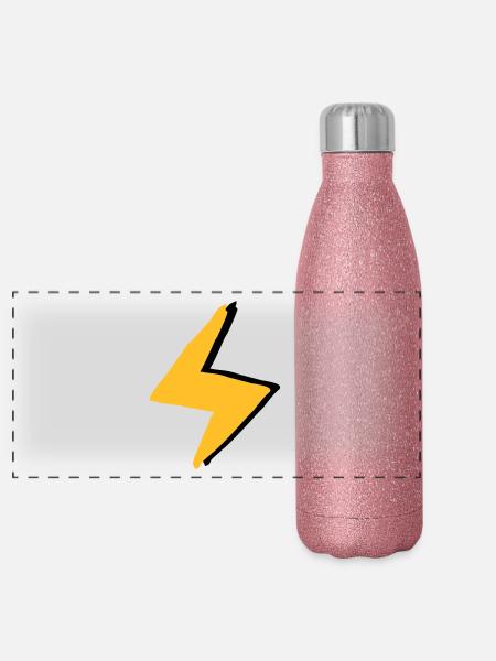 Blitz mit Superkräften - Kostüm - Panorama Glitzer Isolierflasche 500 ml - Pink Glitzer