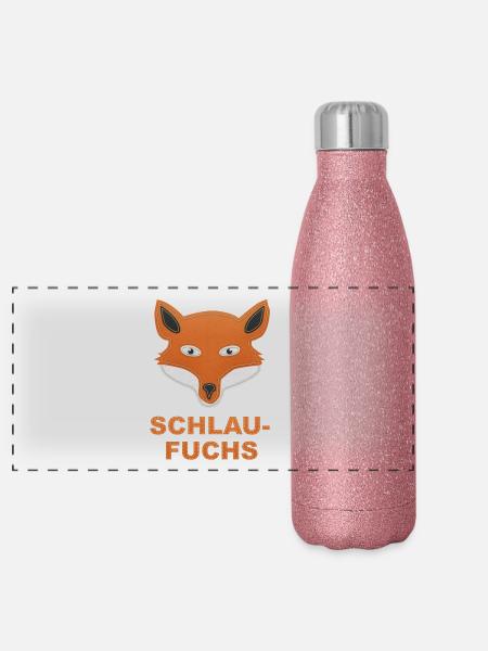 Schlaufuchs Aufnäher - Panorama Glitzer Isolierflasche 500 ml - Pink Glitzer