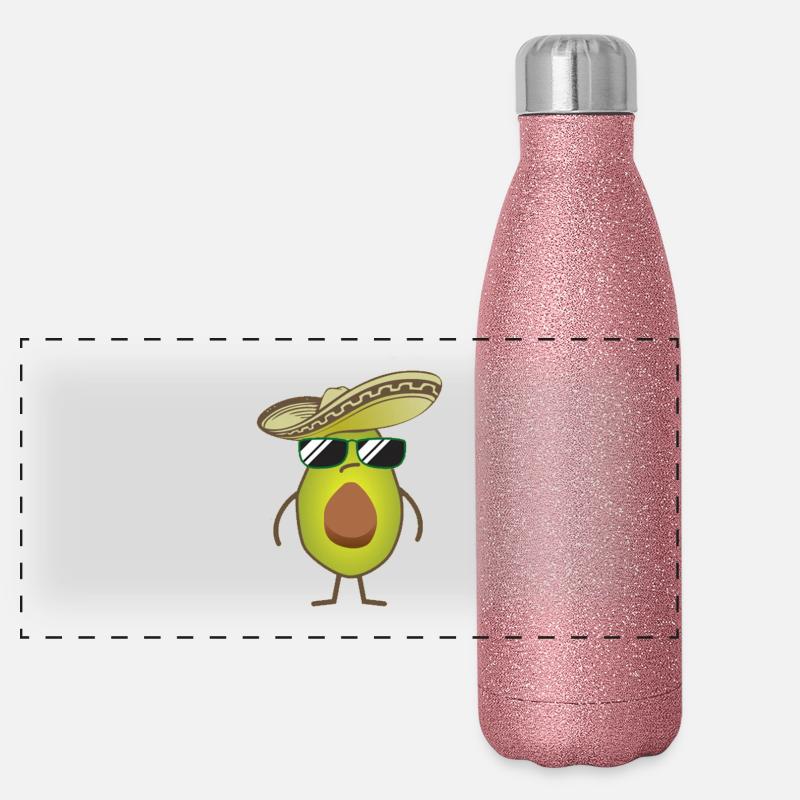 Cool Avocado Panorama Glitzer Isolierflasche 500 ml