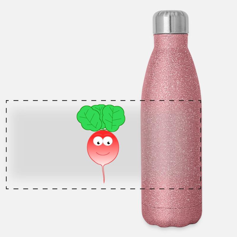Radieschen Geschenk Geschenkidee Vegan Sport Panorama Glitzer Isolierflasche 500 ml