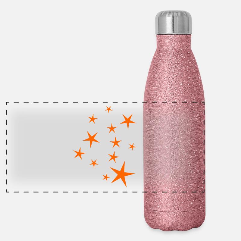 Orange Star Panorama Glitzer Isolierflasche 500 ml