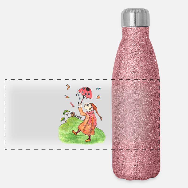 Bonbons pluie Masch conte de fées Gourde isotherme panoramique pailletée 500 ml