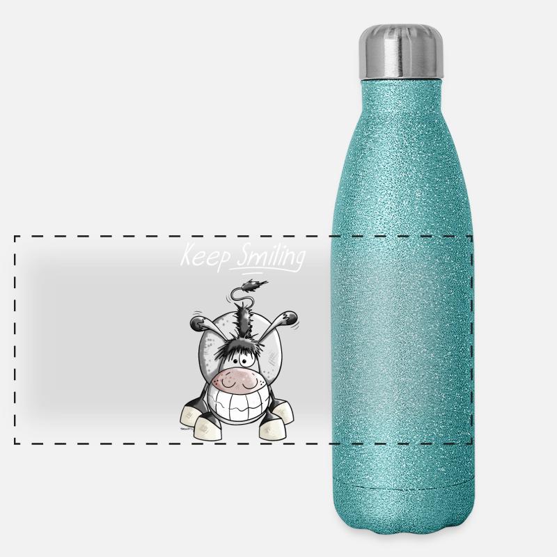 Keep Smiling Âne Gourde isotherme panoramique pailletée 500 ml