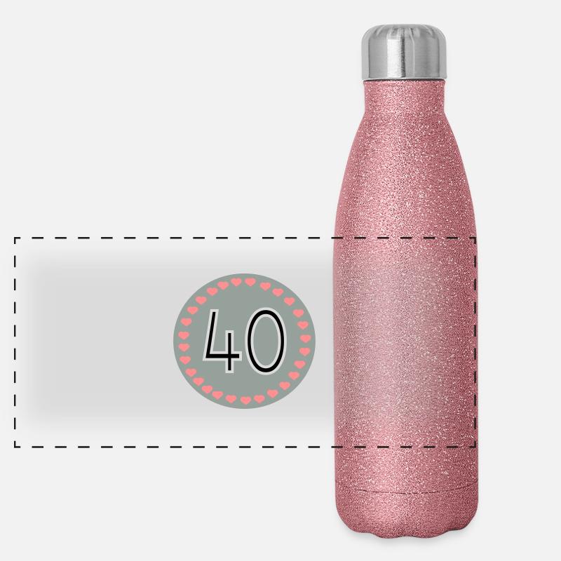 40e Anniversaire Gourde isotherme panoramique pailletée 500 ml