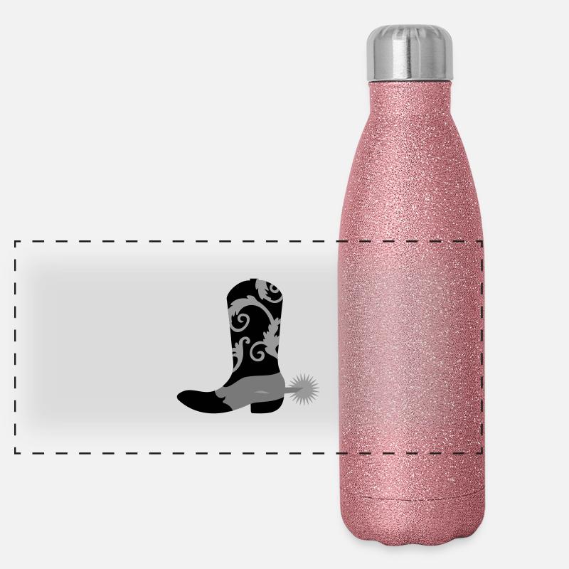 bottes de cowboy Gourde isotherme panoramique pailletée 500 ml