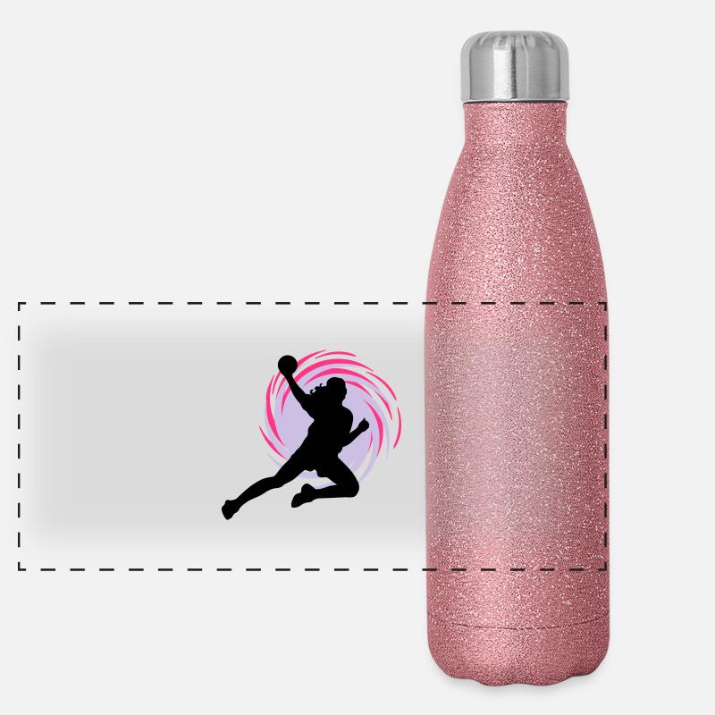 Wirbel Handballerin Panorama Glitzer Isolierflasche 500 ml