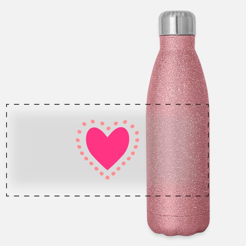 Herz Panorama Glitzer Isolierflasche 500 ml