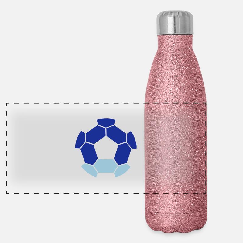 REVERSE (Negative image) FOOTBALL ball Panoramic Glitter Thermal Bottle 500 ml