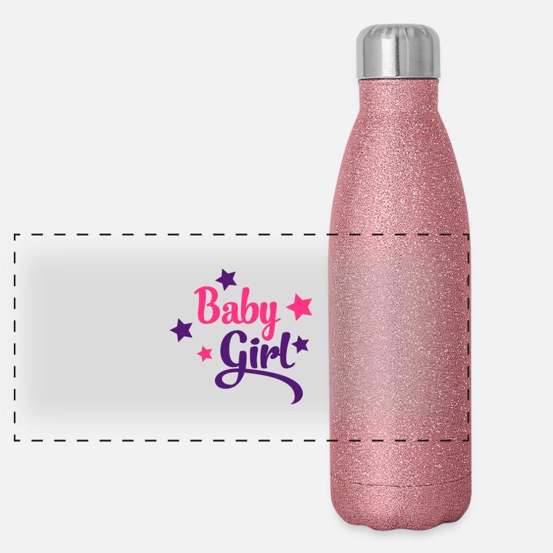 Mädchen Panorama Glitzer Isolierflasche 500 ml