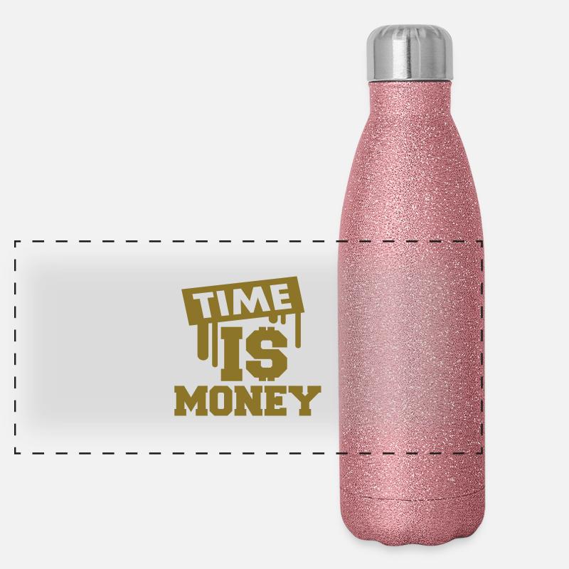 Time Is Money Gourde isotherme panoramique pailletée 500 ml