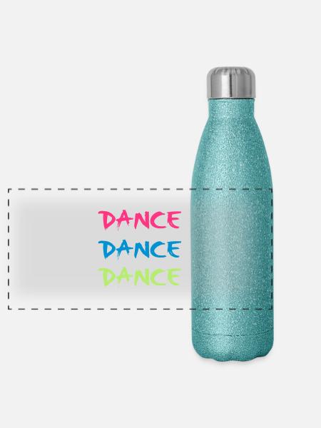 Dance - Panorama Glitzer Isolierflasche 500 ml - Blau Glitzer - Vorne