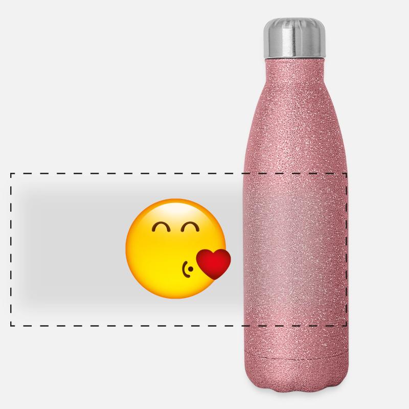 Smiley Kiss Panorama Glitzer Isolierflasche 500 ml