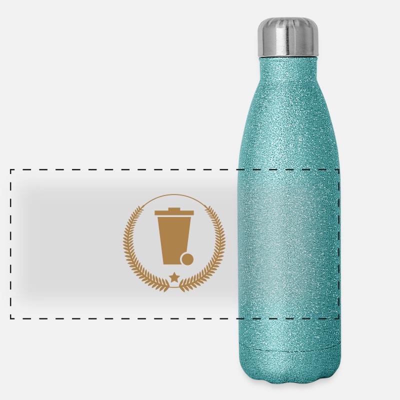 Dustman Ripper Müllmann Eboueur Garbage Trash Panoramic Glitter Thermal Bottle 500 ml