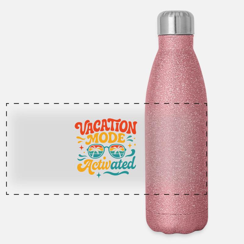 Plage Summer Vibes activée par le mode vacances Gourde isotherme panoramique pailletée 500 ml
