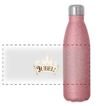 Cheers - The dragon is defeated! - Panoramic Glitter Thermal Bottle 500 ml - pink glitter - Front