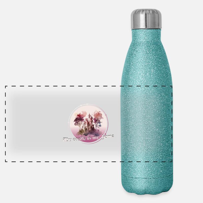 Mon château est ma maison Gourde isotherme panoramique pailletée 500 ml