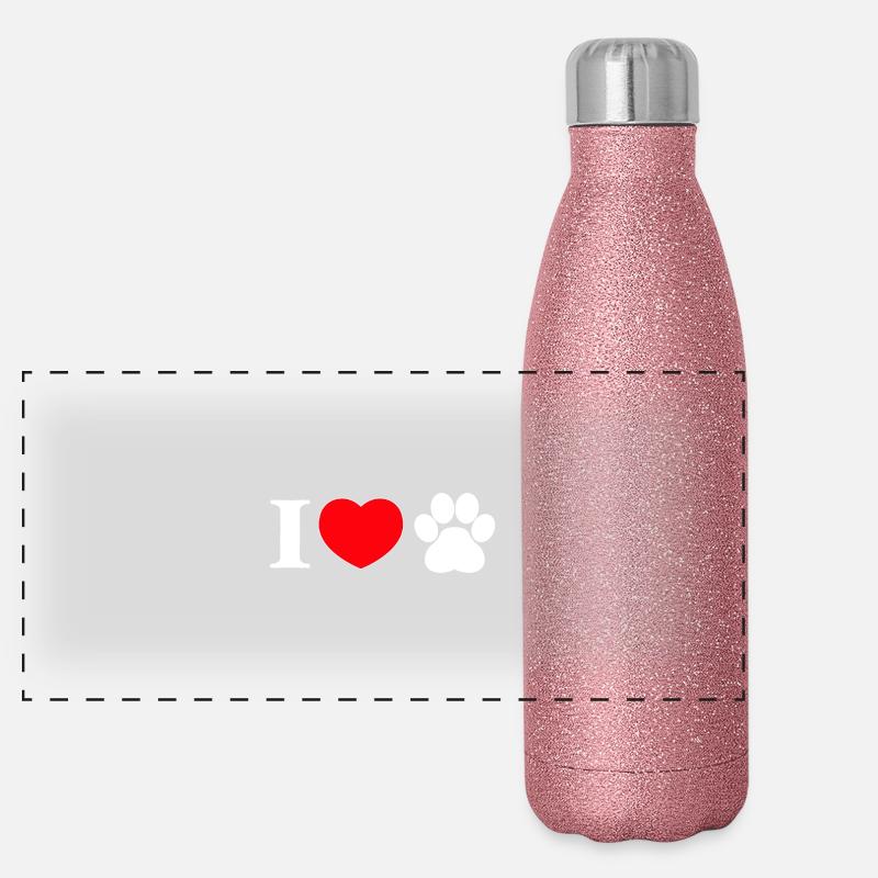 « J’aime » avec empreinte de patte Gourde isotherme panoramique pailletée 500 ml