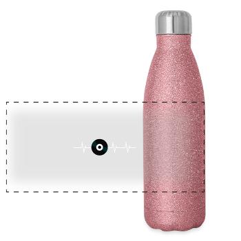 Heartbeat of Sound – Born to Feel the Beat - Panoramic Glitter Thermal Bottle 500 ml - pink glitter - Front