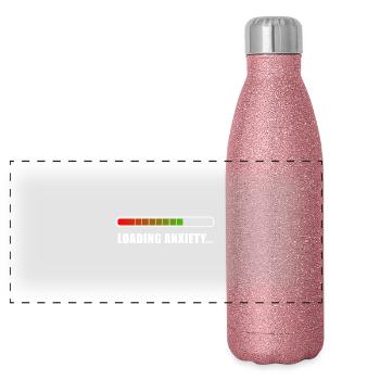 Loading Anxiety... - Panoramic Glitter Thermal Bottle 500 ml - pink glitter - Front