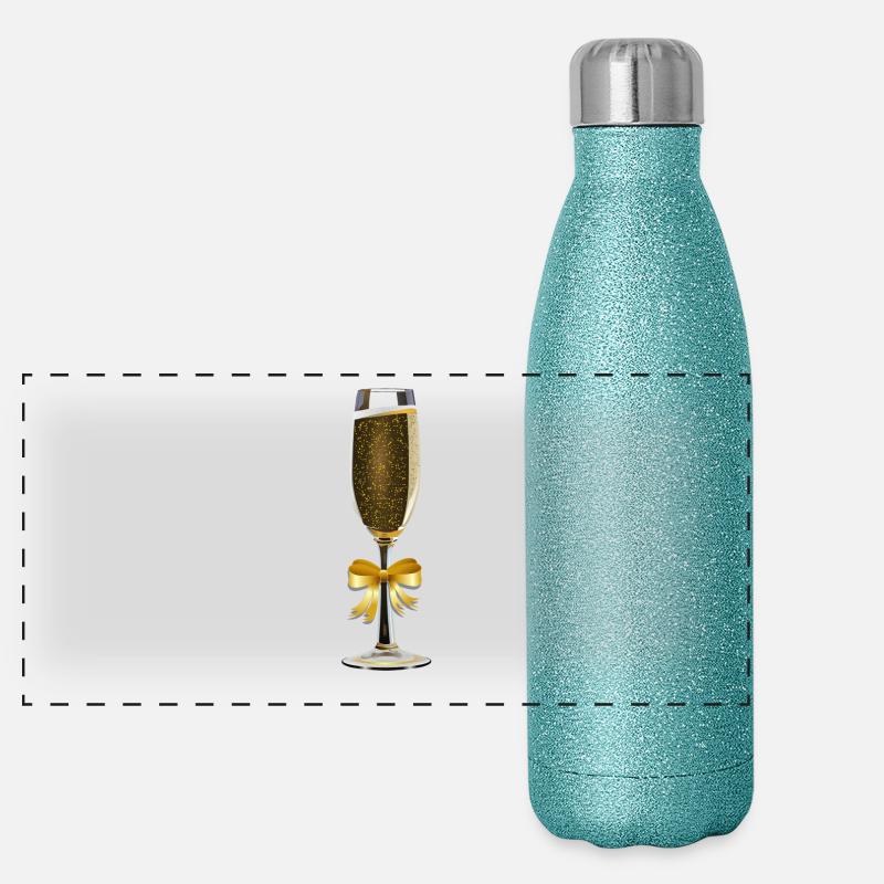 Glas Geschenk Idee Panorama Glitzer Isolierflasche 500 ml