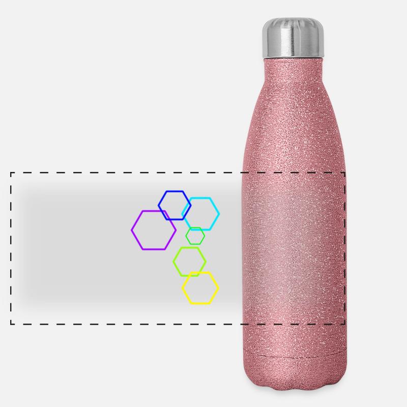La construction [Hexagon] Gourde isotherme panoramique pailletée 500 ml