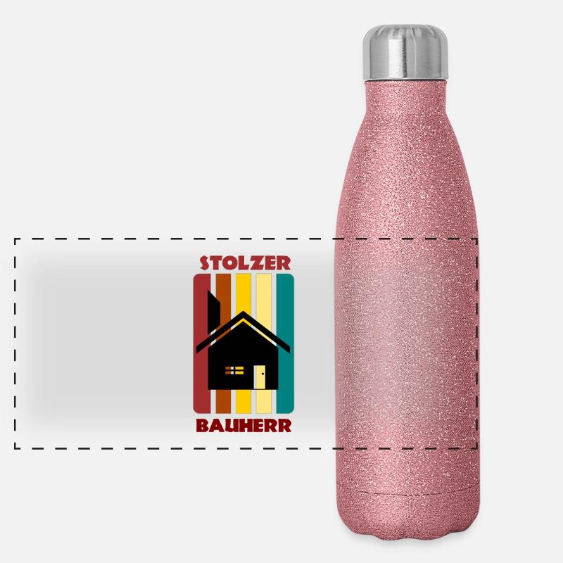 Constructeur fier / construction de maison / cadeau Gourde isotherme panoramique pailletée 500 ml