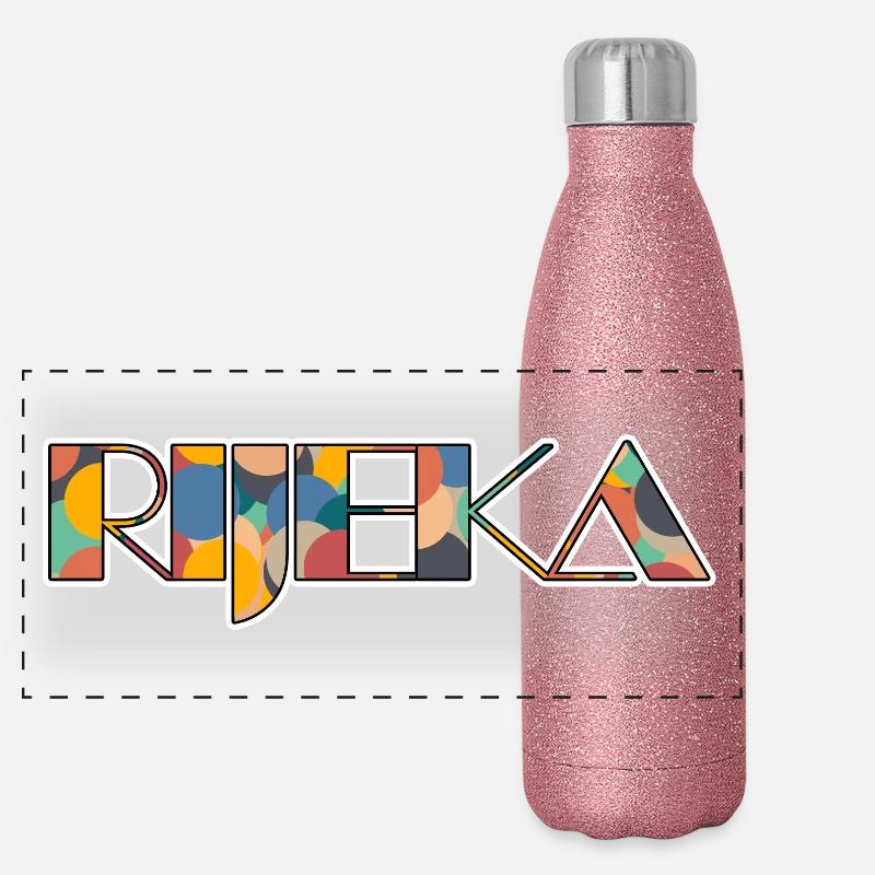 Rijeka Retro Pop Typography Panoramic Glitter Thermal Bottle 500 ml
