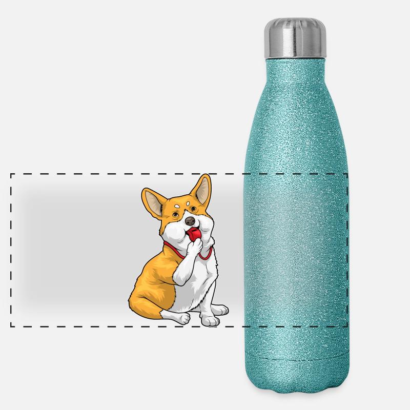 Corgi Referee Whistle Panoramic Glitter Thermal Bottle 500 ml