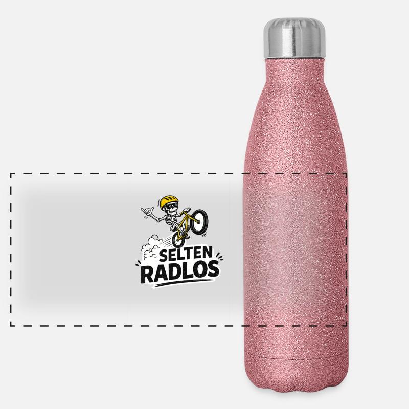 Rarement sans vélo - vélo squelette Gourde isotherme panoramique pailletée 500 ml