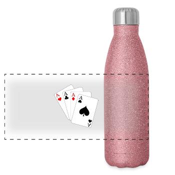 Karten - Panorama Glitzer Isolierflasche 500 ml - Pink Glitzer - Vorne