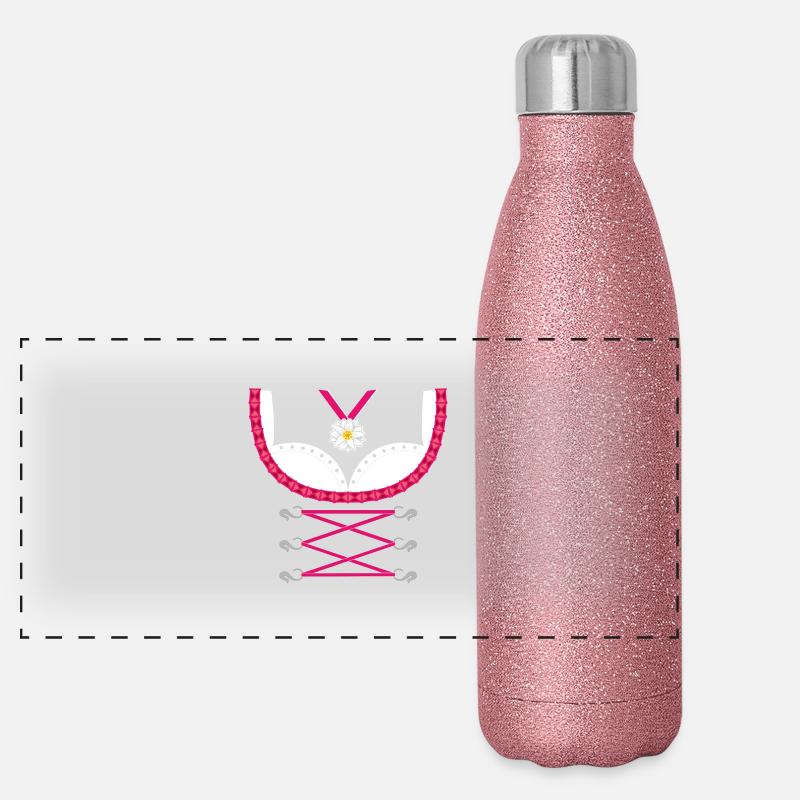 Dirndl Pink Panorama Glitzer Isolierflasche 500 ml