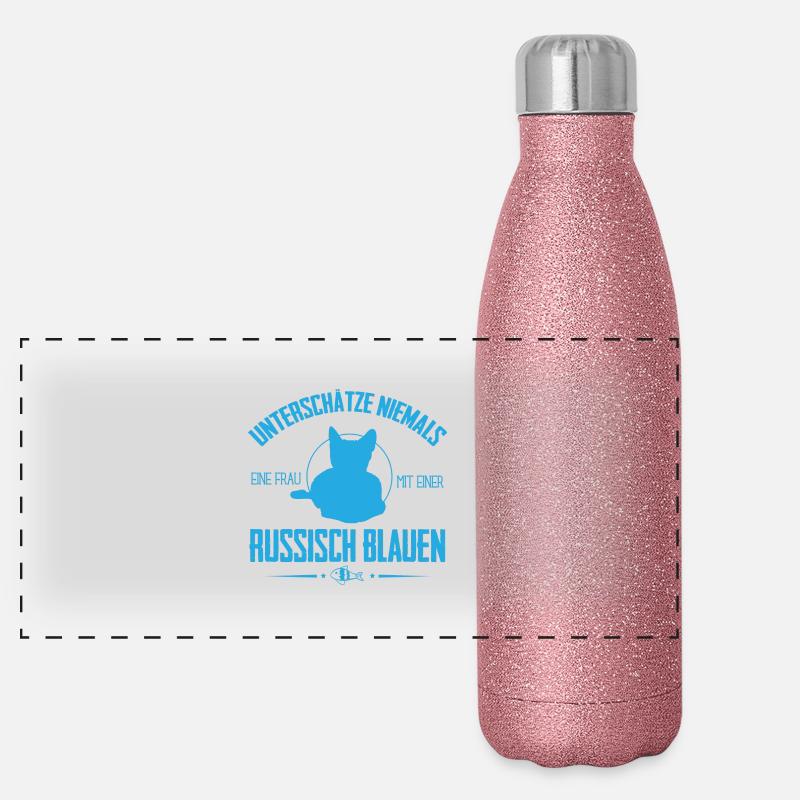 Russisch Blau Panorama Glitzer Isolierflasche 500 ml