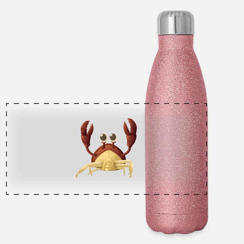 Crab red Panorama Glitzer Isolierflasche 500 ml