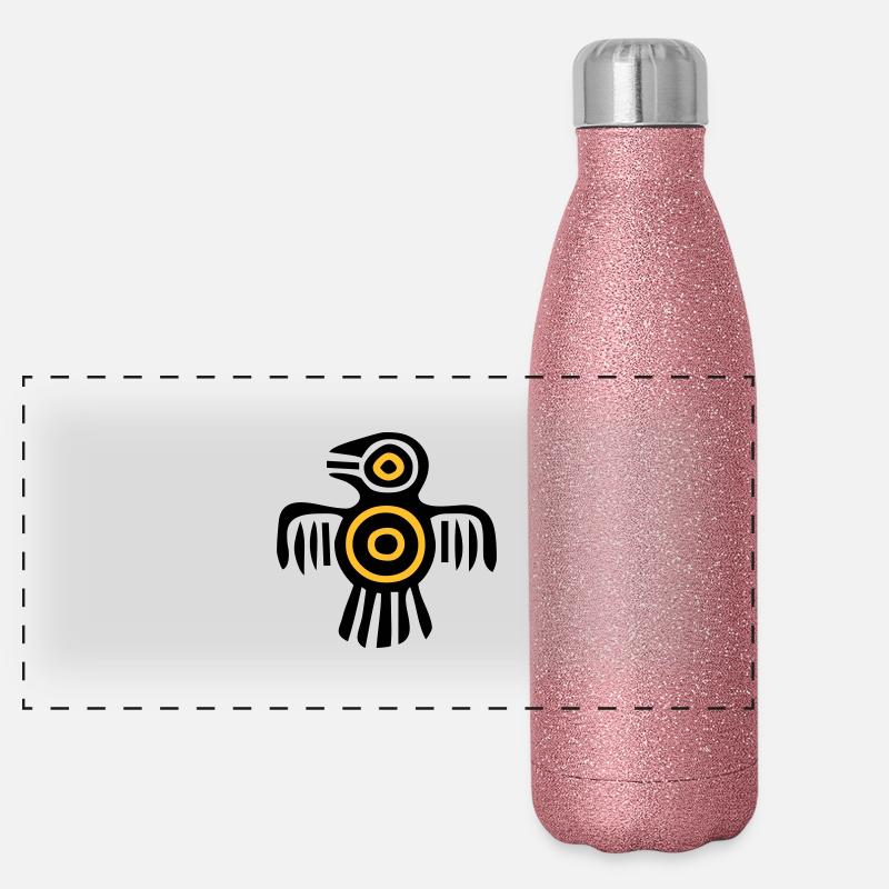 indisk kultur fugl Termoflaske i rustfrit stål med glimmer