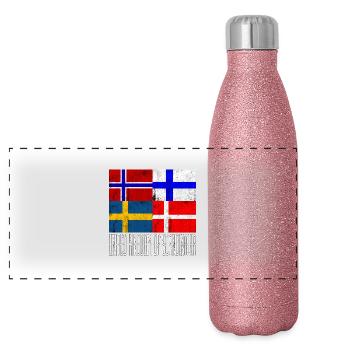 Scandinavia United - Panoramic Glitter Thermal Bottle 500 ml - pink glitter - Front