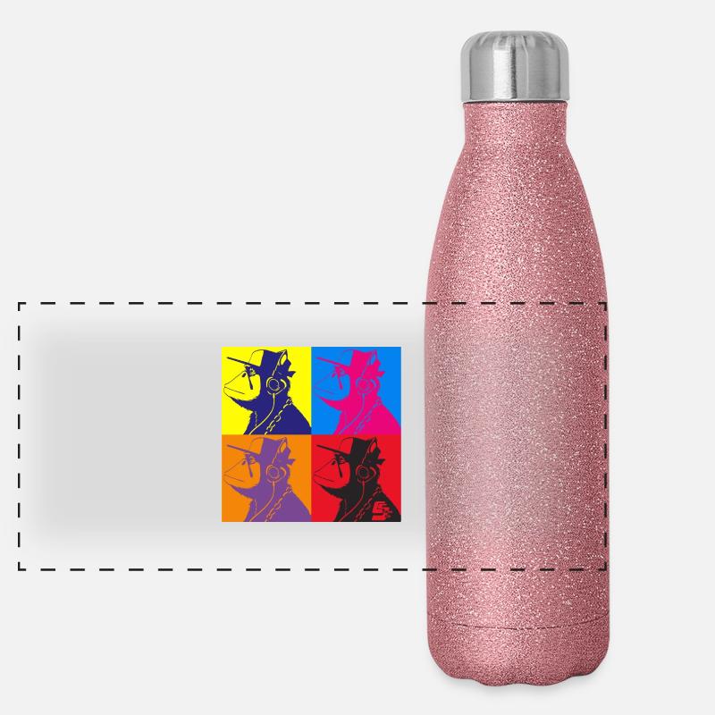 Affe Warhol von Custom Panorama Glitzer Isolierflasche 500 ml