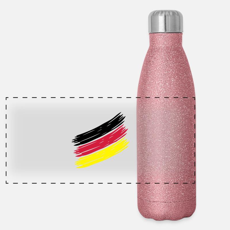 German Stripes - Deutsche Streifen - Germany - Panoramic Glitter Thermal Bottle 500 ml