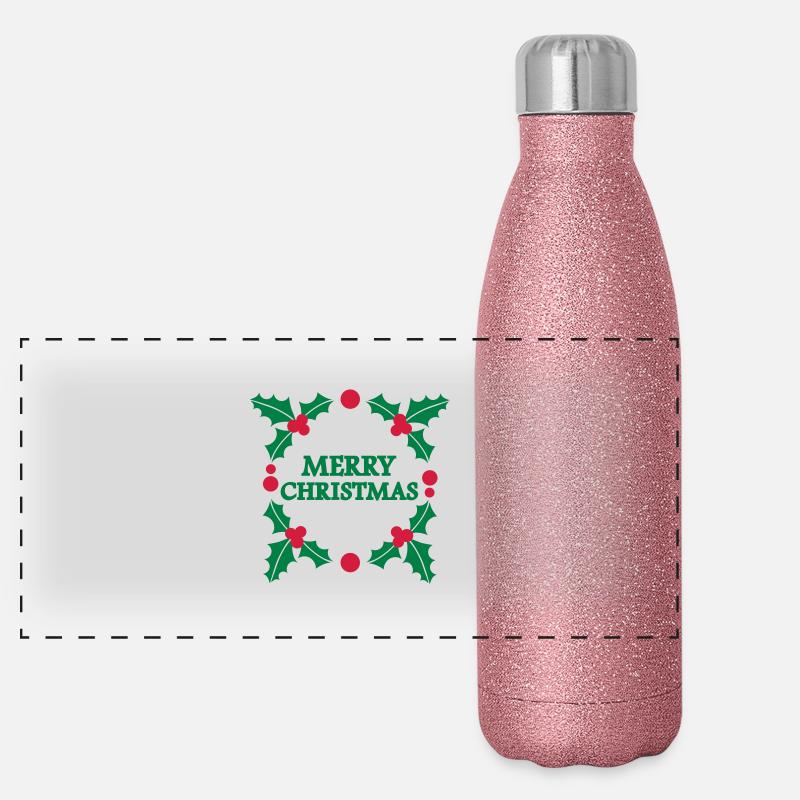 Merry christmas Panoramic Glitter Thermal Bottle 500 ml
