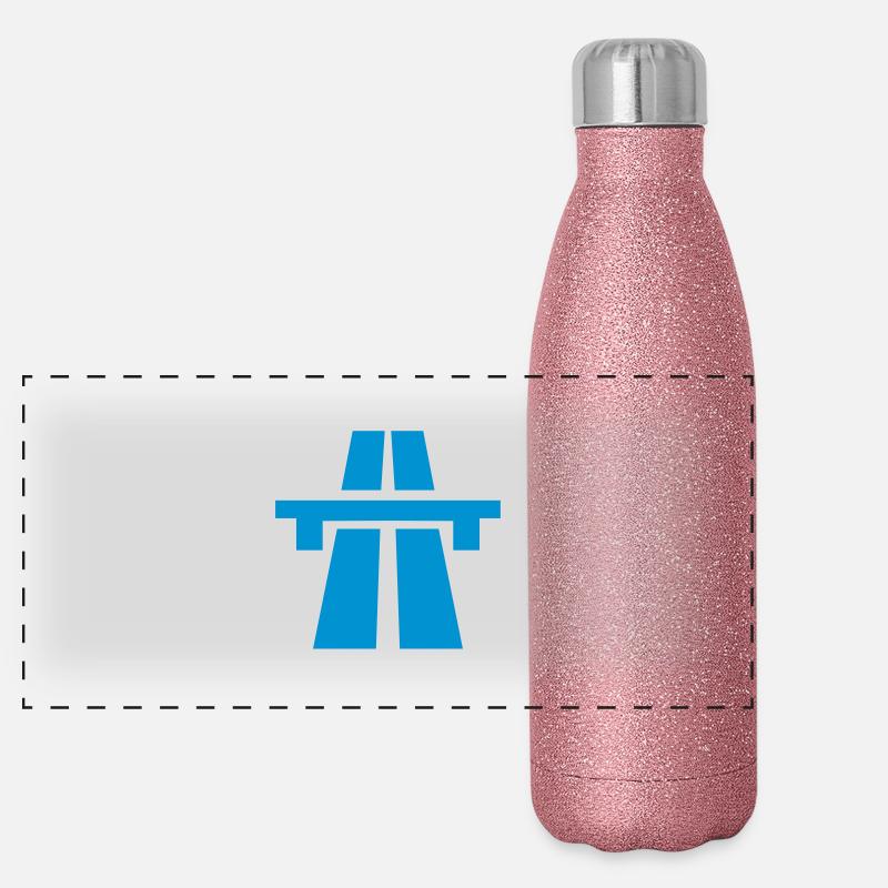 Autobahn_V1 Panorama Glitzer Isolierflasche 500 ml