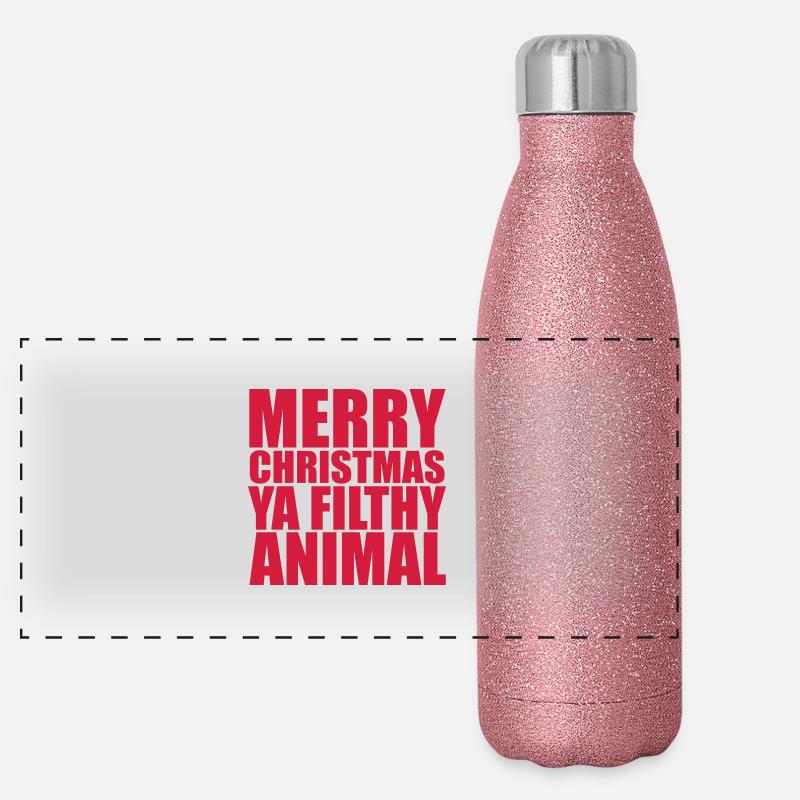 Merry Christmas Panorama Glitzer Isolierflasche 500 ml